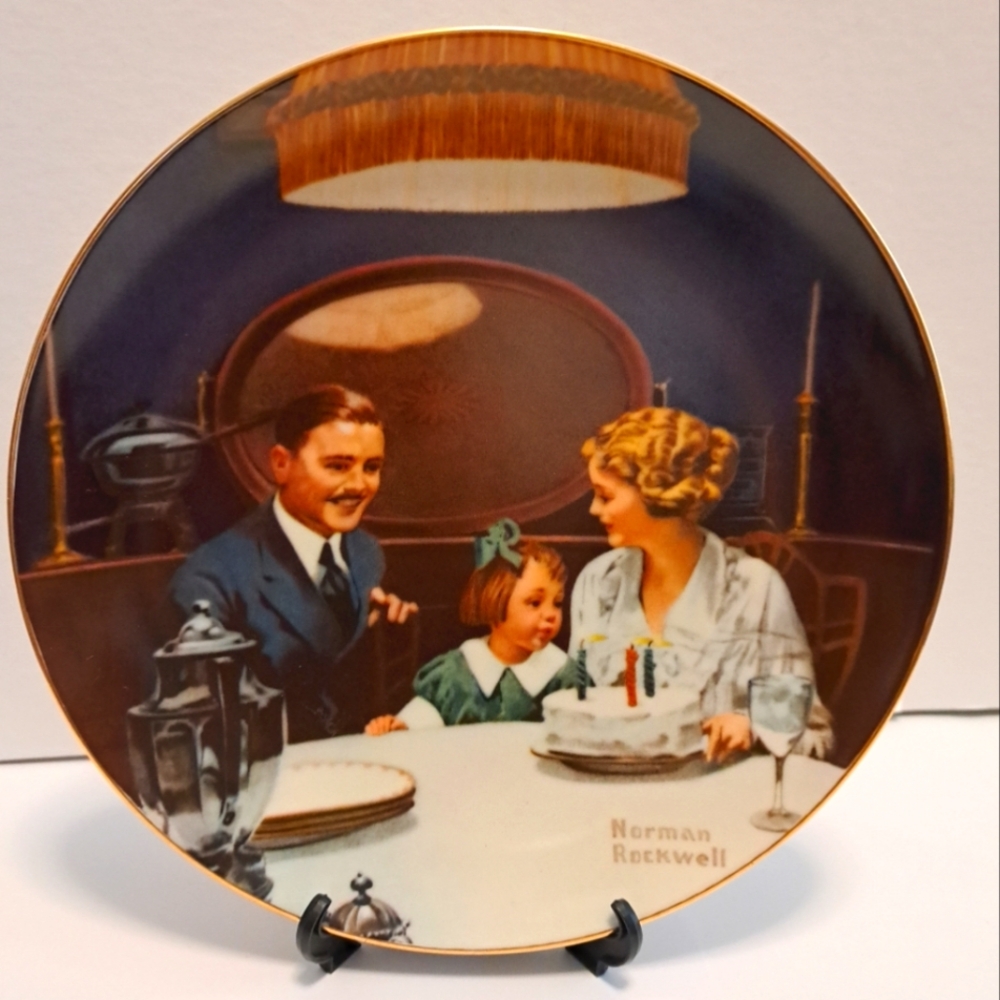 Norman Rockwell "The Birthday Wish" , 6th in Light Campaign Series Knowles china